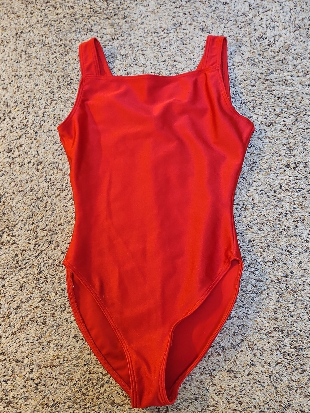 BARYSHNIKOV red athletic swimsuit , square neckline and wide straps - S/P